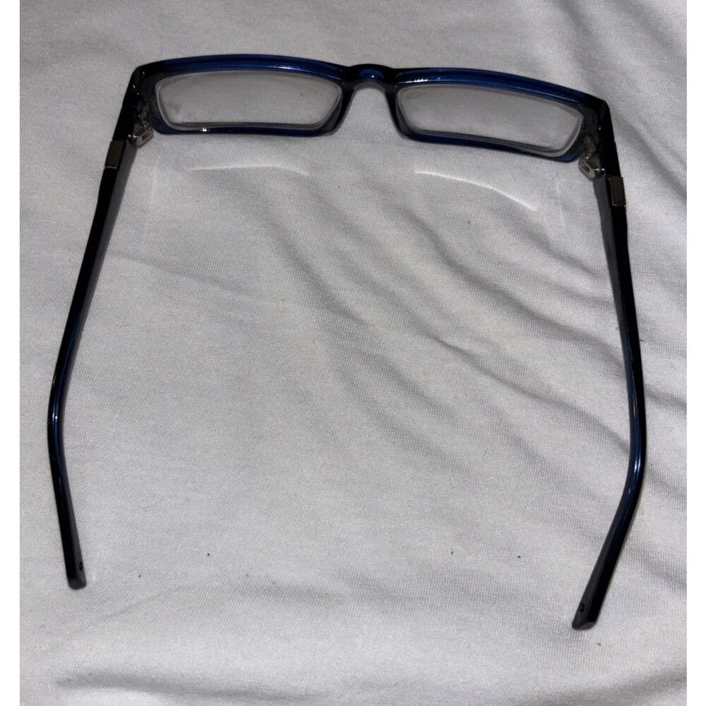 Dark Blue Frame Oval Eyeglasses Sophisticated Office Classic Versatile